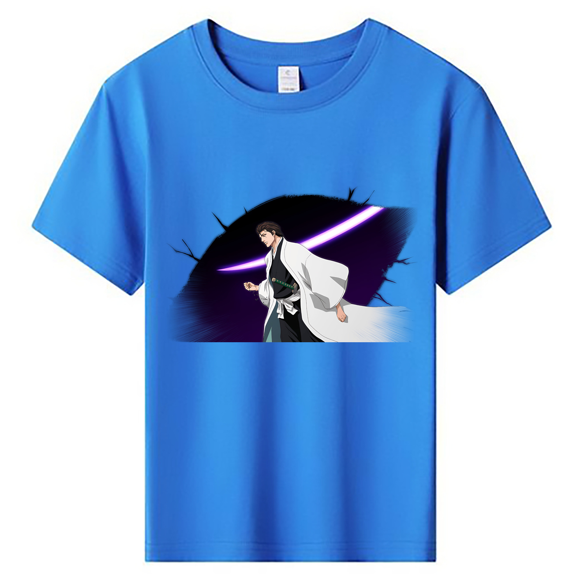 （画像用） ブリーチ 藍染 惣右介（あいぜん そうすけ） BLEACH Aizen Sousuke 綿100％キッズTシャツ（フロントプリント）